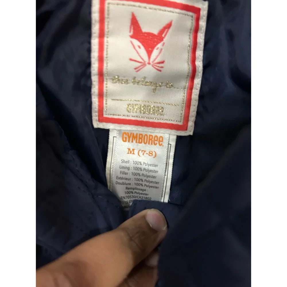 Gymboree Girls Navy Blue Quilted Peplum Jacket Coat Size M‎ 7-8 Gold Hardware